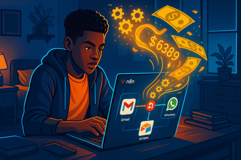 How 17-Year-Old Boy Made $6,389 Using n8n