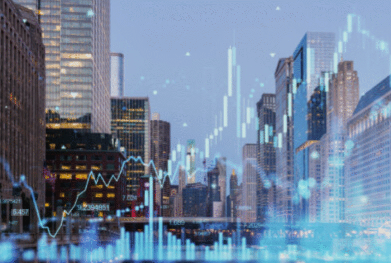 Digital financial network representing koriandri in global markets
