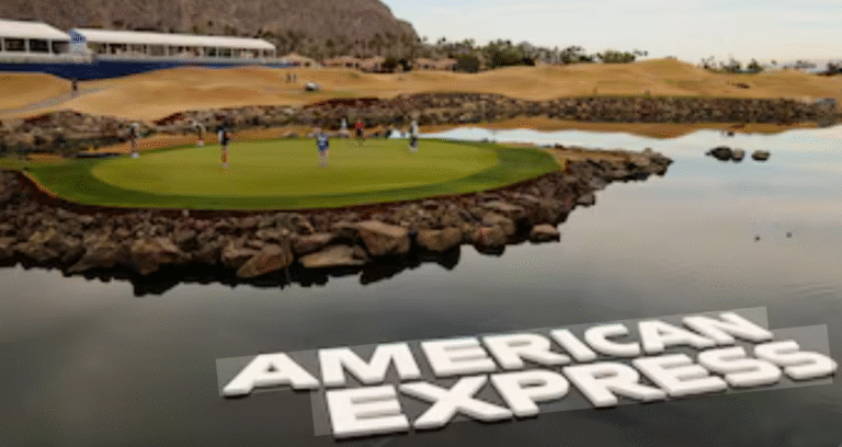 Golf players competing at the American Express golf tournament in California
