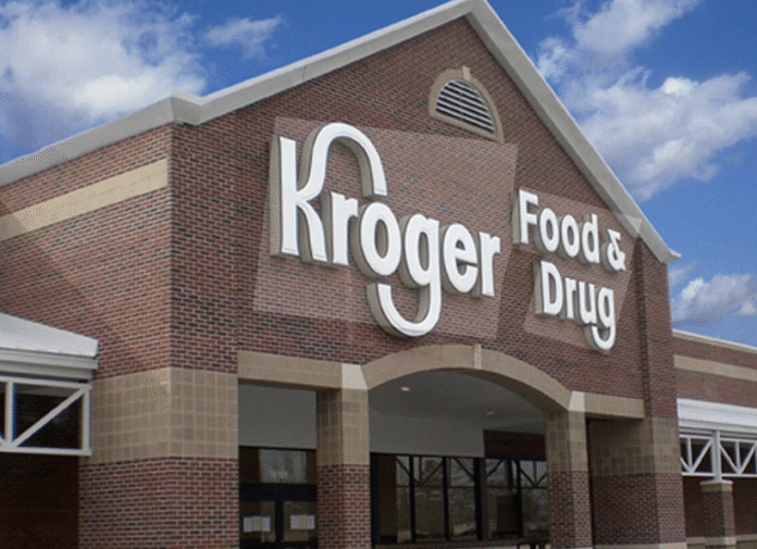 Exterior view of a Kroger supermarket in the United States